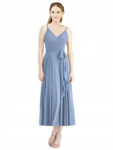 Online Short Tea Length Chiffon Bridesmaid Dress