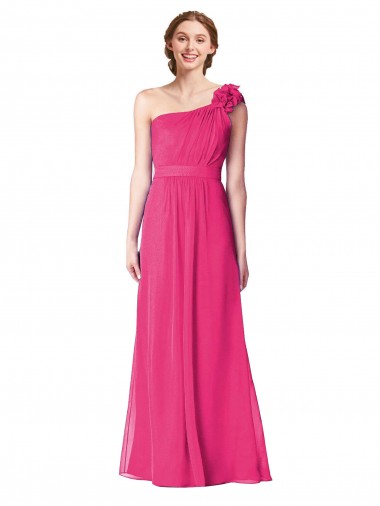 Online Full Length One Shoulder Chiffon Bridesmaid Dress