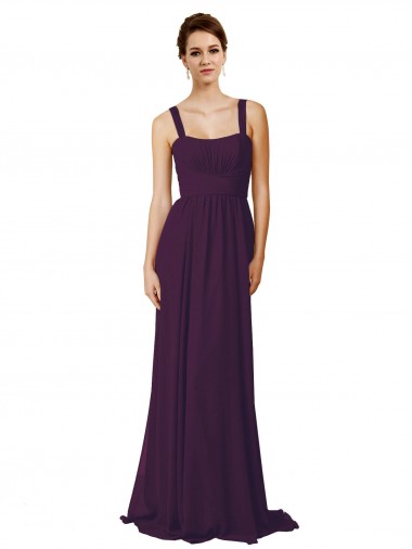 Online Full Length Chiffon Bridesmaid Dress with Spaghetti Straps