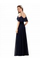 Chiffon Bridesmaids Dress with Off the Shoulder Ruffle Detail