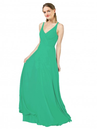 Online Classic Chiffon Bridesmaid Dress with Lace-Up Back