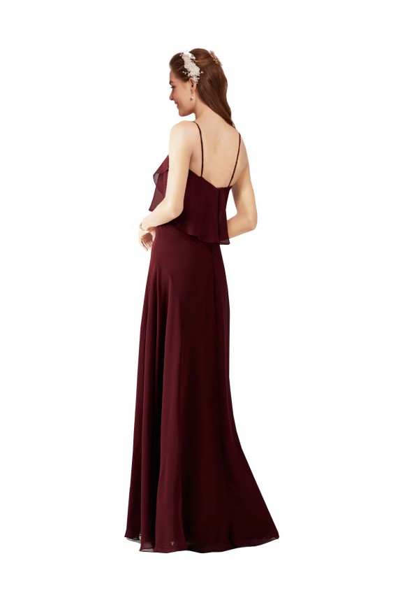 Chiffon Bridesmaids Dress with Spaghetti Straps