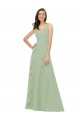 Chiffon Bridesmaid Dress with Ruffles and Draping