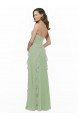 Chiffon Bridesmaid Dress with Ruffles and Draping