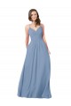 A-Line Ruched V-Neckline Chiffon Bridesmaid Dress with Pockets