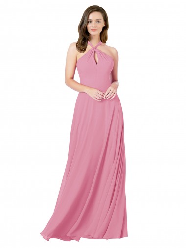 Online Chiffon Bridesmaid Dress / Prom Dress with Keyhole Front