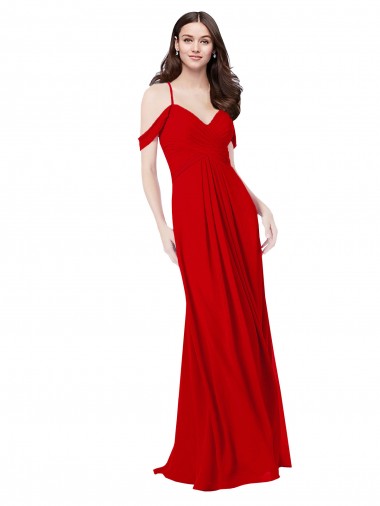 Online Cold Shoulder Chiffon Bridesmaid Dress