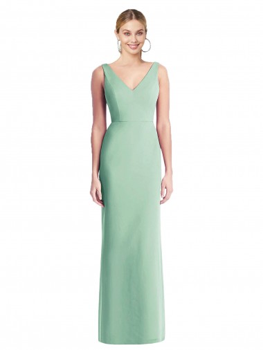 Online Sleeveless Tie Back Chiffon Trumpet Chiffon Bridesmaid Dress