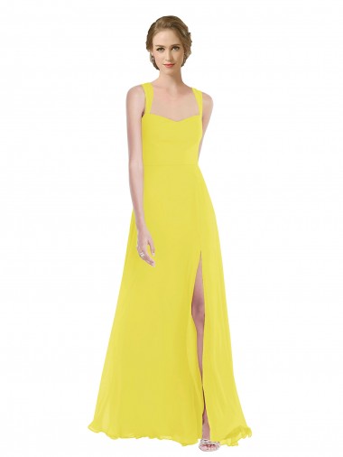 Online Wide Strap Sweetheart Maxi Bridesmaid Dress