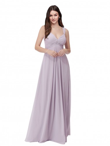 Online Draped Chiffon Bridesmaid Dress with Sash