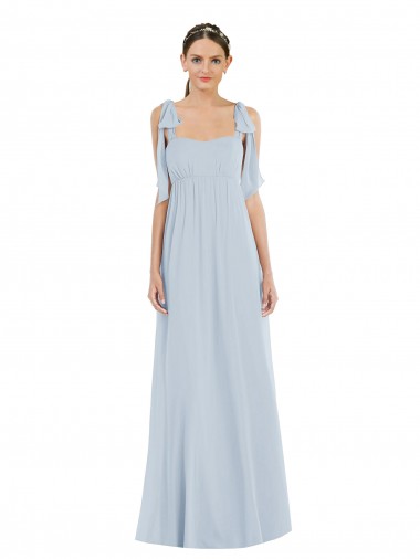 Online Tie Shoulder Empire Waist Maxi Bridesmaid Dress