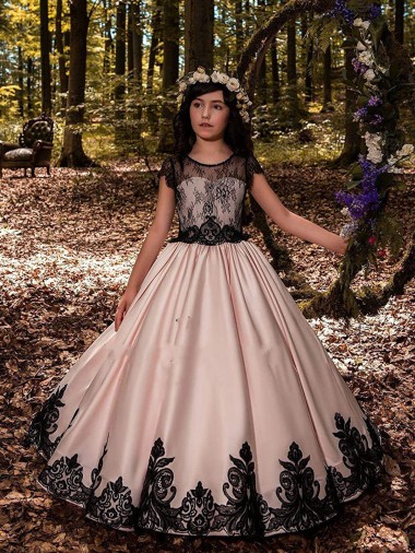 Online Ivory Ball Gown Sweetheart Neck Sleeveless Flower Girl Dress