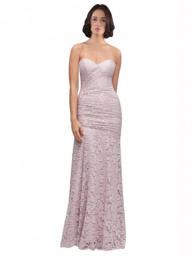 Online Floor Length Long Mermaid Lace Bridesmaid Dress / Prom Dress with Low Back