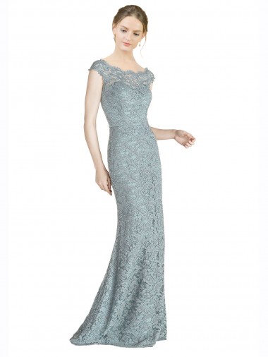 Online Off the Shoulder Mermaid Lace Bridesmaid Dress / Prom Dress with Cap Sleeves