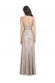 V-Neck Fully Sequin Formal Bridesmaid Dress / Prom Dress with V-Back and Front Slit
