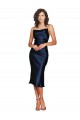 Cocktail Length Sleeveless Spaghetti Straps Cowl Neckline Formal Silky Satin Bridesmaid Dress / Prom Dress