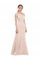 Deep V-Neck and Back Long Formal Crepe Bridesmaid Dress / Prom Dress