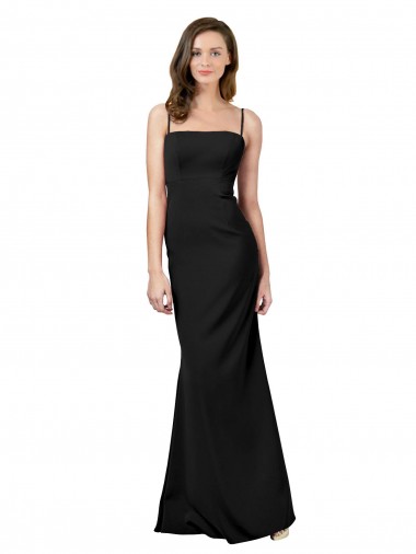 Online Fit and Flare Slim Formal Crepe Bridesmaid Dress / Prom Dress with Cutout Back