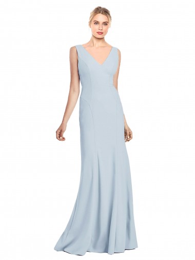 Online Sleeveless Seamed Bodice Trumpet Bridesmaid Dress / Prom Dress