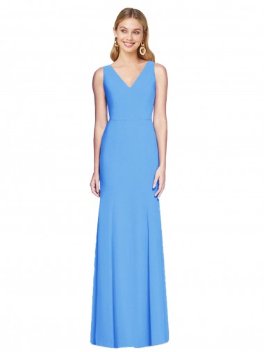 Online Flattering Trumpet Long Sleeveless Bridesmaid Dress / Prom Dress with Open Back