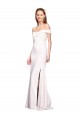 Criss Cross Off the Shoulder Formal Crepe Bridesmaid Dress / Prom Dress with Side Slit