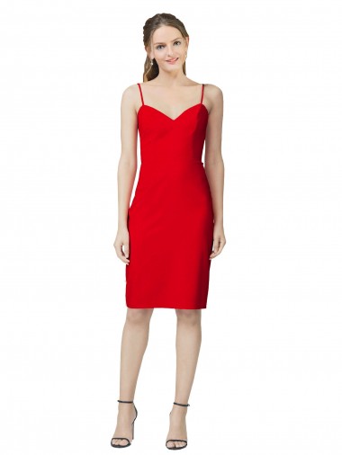Online Sleeveless Sheath Sweetheart Neckline Formal Crepe Bridesmaid Dress / Prom Homecoming Dress