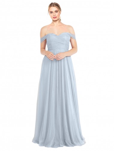 Online Sweetheart Neckline Off the Shoulder Tulle Bridesmaid Dress