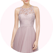 Online Illusion Neck Bridesmaid Dresses